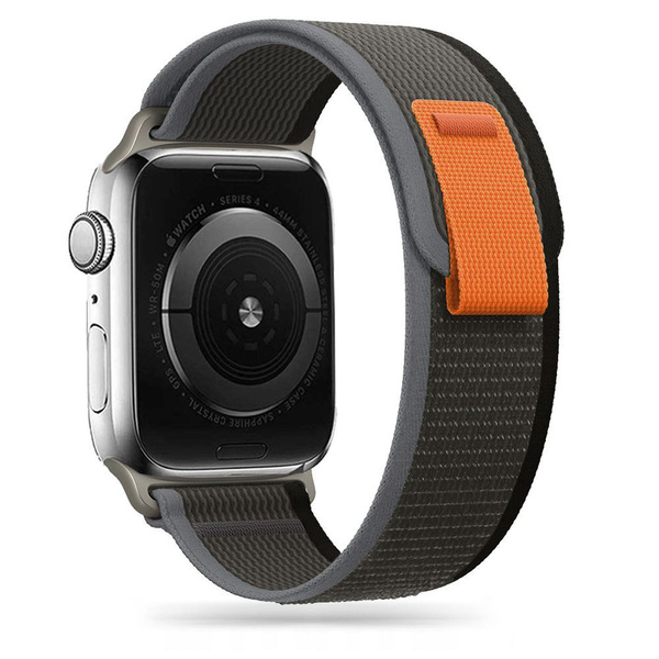 TECH-PROTECT NYLON APPLE WATCH 4 / 5 / 6 / 7 / 8 / 9 / SE / ULTRA 1 / 2  (42 / 44 / 45 / 49 MM) BLACK/ORANGE