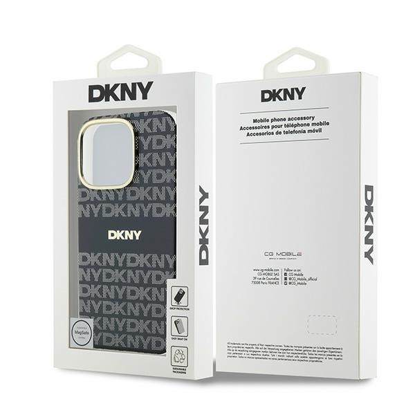DKNY DKHMP16LHRHSEK iPhone 16 Pro6.3" czarny/black hardcase Repeat Texture Pattern With Stripe