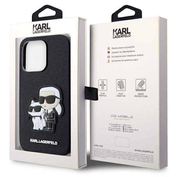 KARL LAGERFELD KLHCP14XSANKCPK IPHONE 14 PRO MAX 6.7" HARDCASE CZARNY/BLACK SAFFIANO KARL & CHOUPETTE
