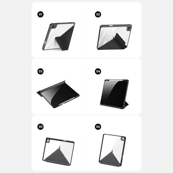 Dux Ducis Magi etui do iPad Pro 12.9'' 2021 / 2020 / 2018 pokrowiec smart cover z podstawką i schowkiem na Apple Pencil różowy