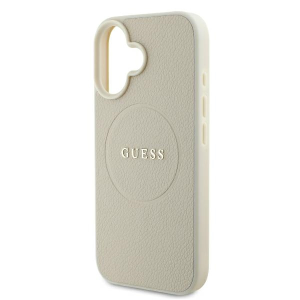 Guess GUHMP16SPGHSMME iPhone 166.1" beżowy/beige hardcase Grained Ring MagSafe