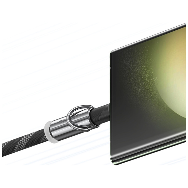 Smycz do telefonu z kablem do ładowania  Usams SJ745 60W USB-C do USB-C 1.2m czarny