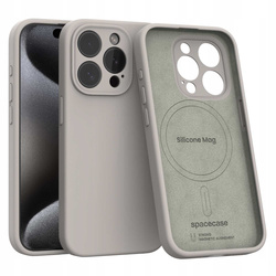 Spacecase Etui Silicone Mag iPhone 15 Pro stone