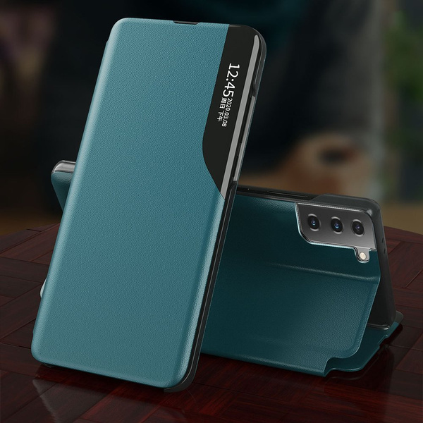 ECO LEATHER VIEW CASE ELEGANT BOOKCASE TYPE CASE WITH KICKSTAND FOR SAMSUNG GALAXY S21+ 5G (S21 PLUS 5G) RED