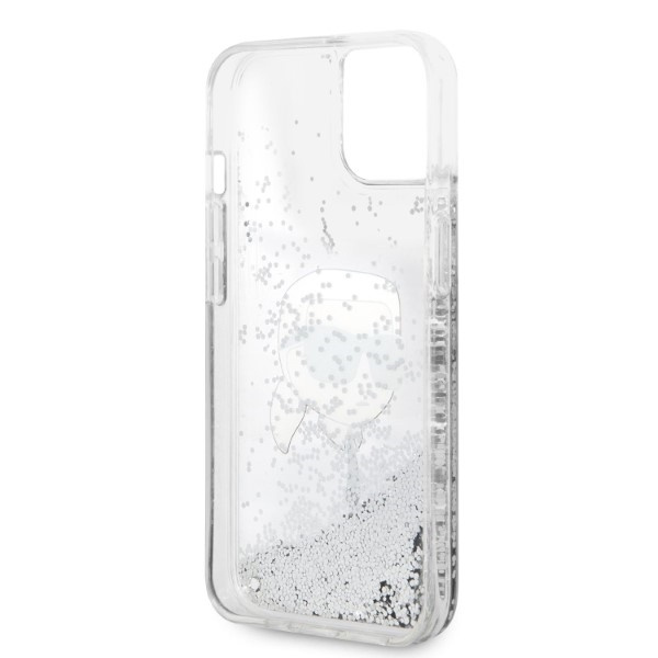 KARL LAGERFELD KLHCP14SLNKHCH IPHONE 14 / 15 / 13 6,1" SREBRNY/SILVER HARDCASE GLITTER KARL HEAD