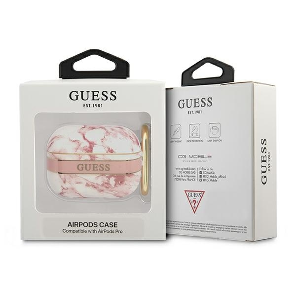 GUESS GUAPHCHMAP AIRPODS PRO COVER PINK/PINK MARBLE STRAP COLLECTION