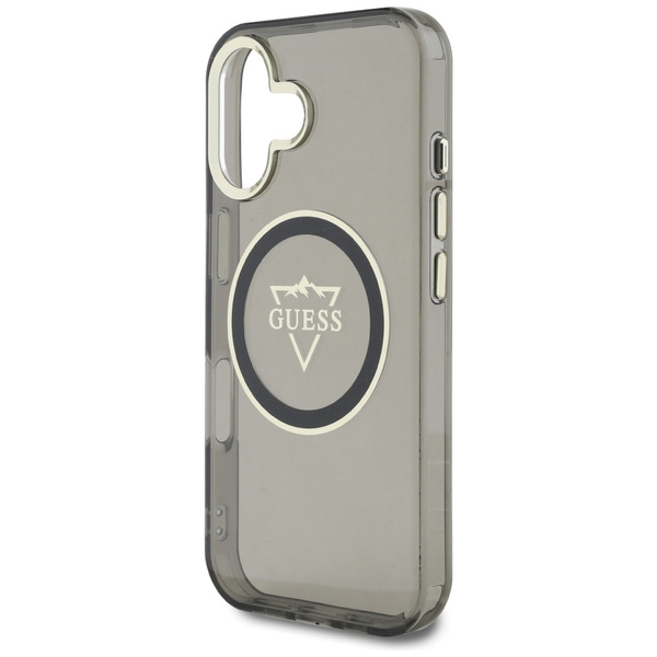 Etui Guess IML Metal Mountain Logo       MagSafe do iPhone 16 czarny