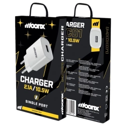 MOONX ładowarka sieciowa MC01 2.1A 10.5W 1xUSB Biały