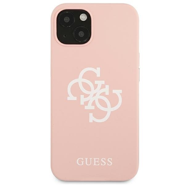 Guess GUHCP13SLS4GWPI iPhone 13 mini5,4" różowy/pink hard case Silicone 4G Logo