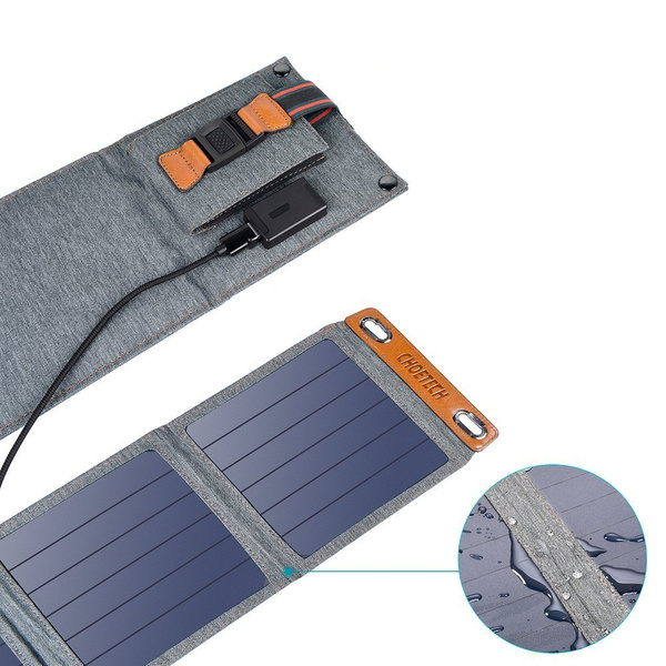 CHOETECH TRAVEL SOLAR SOLAR PV CHARGER 14W WITH USB 5V / 2.4A SOLAR PANEL GRAY (SC004)