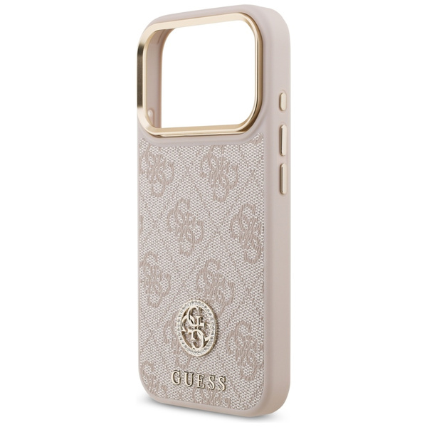 Etui Guess 4G Strass Logo MagSafe do     iPhone 17 Pro różowy