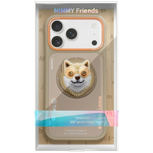 Etui Nimmy Glasses Cool Dog MagSafe do   iPhone 17 beżowy