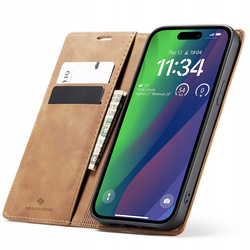 Spacecase Etui Wallet iPhone 15 light brown