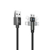USAMS Kabel pleciony obrotowy U60 2AmicroUSB czarny/black 1m SJ478USB01 (US-SJ478)