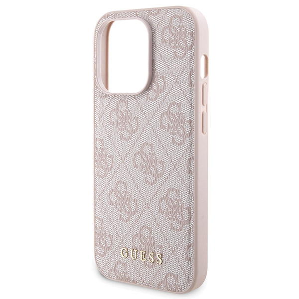 Zestaw Guess GUBPM5P14L4GEMGP iPhone14 Pro 6.1" hardcase + Powerbank 5000mAh MagSafe różowy/pink 4G Metal Logo