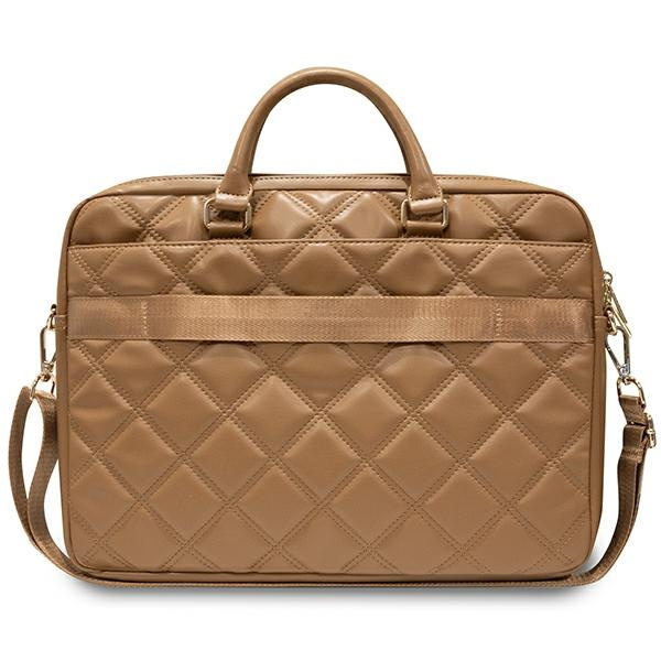 Guess Torba GUCB15ZPSQSSGW 16"brązowy/brown Quilted 4G