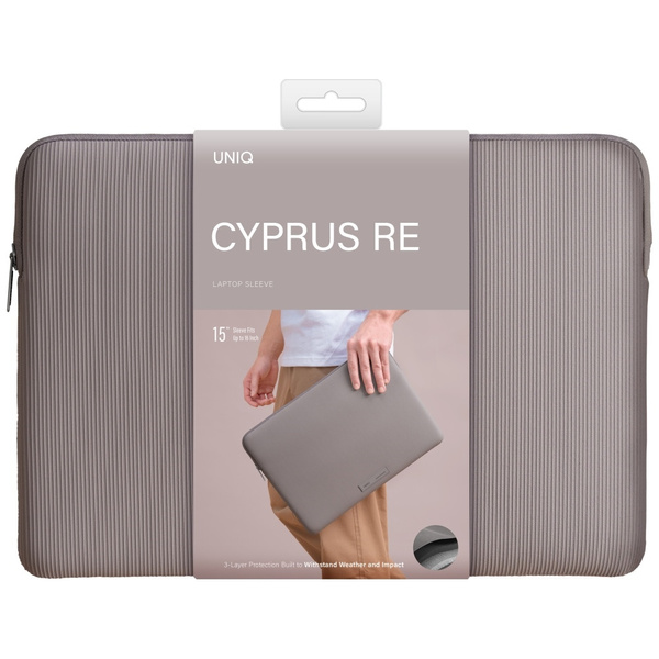 Torba na laptopa UNIQ Cyprus Ridge       Edition Laptop Sleeve 16" water-resistant neoprene szary