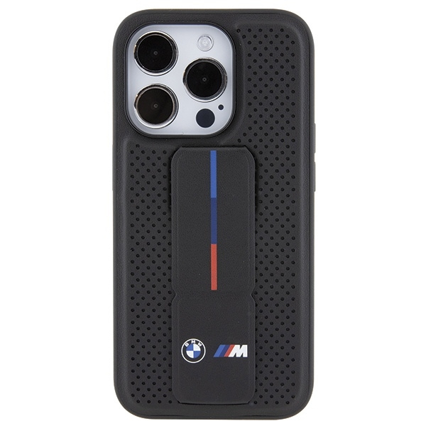 BMW Grip Stand Smooth &amp; Perforated case for iPhone 15 Pro Max - black