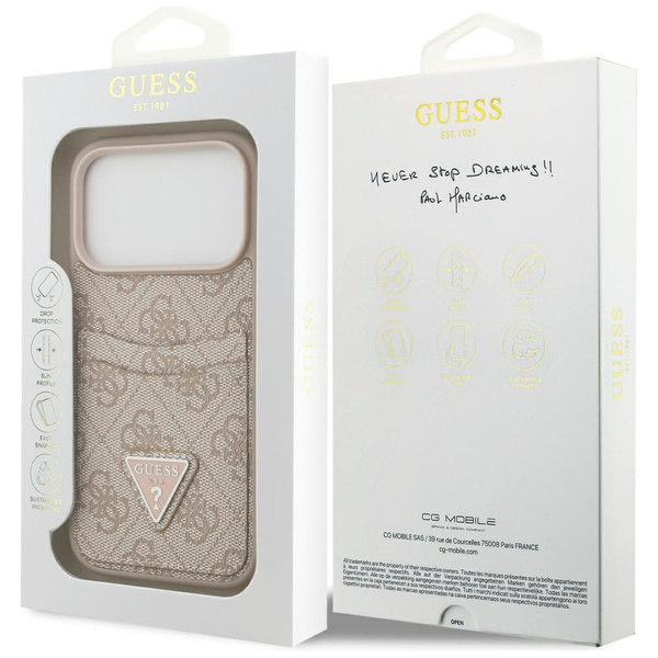 Etui Guess 4G Double Card Triangle do    iPhone 17 Pro różowy