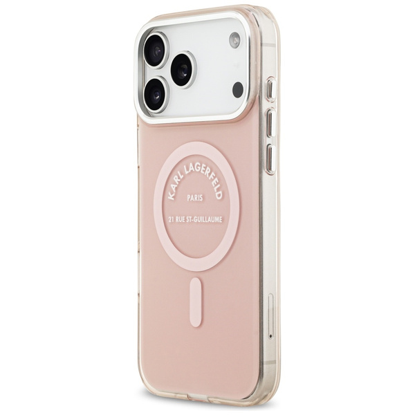 Etui Karl Lagerfeld IML Karl RSG Logo    MagSafe do iPhone 17 Pro Max różowy