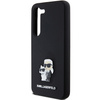 Karl Lagerfeld Silicone Karl&amp;Choupette Metal Pin case for Samsung Galaxy S23 - black