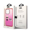 KARL LAGERFELD KLHCP14LTGKCP IPHONE 14 PRO 6,1" HARDCASE RÓŻOWY/PINK GRADIENT IKONIK KARL & CHOUPETTE