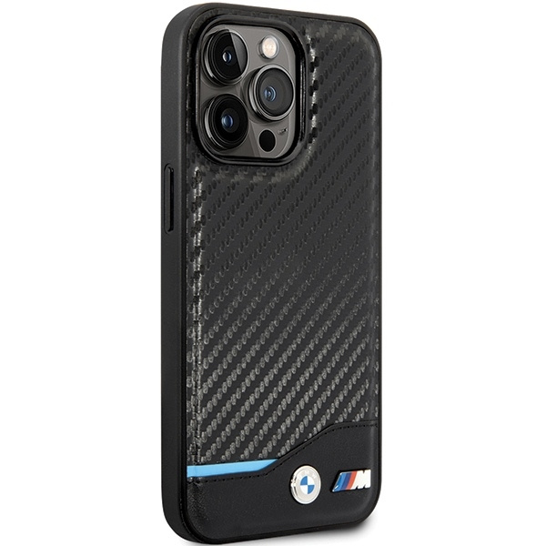 Etui BMW Leather Carbon na iPhone 13 Pro / iPhone 13 - czarne