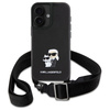 Karl Lagerfeld KLHCP16SSAKCPBK iPhone 16  6.1" czarny/black hardcase Saffiano Karl&Choupette Metal Pin CBDY Strap