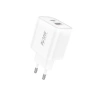 FONENG ładowarka sieciowa EU52 PD 30W 1xUSB-C + 1xUSB QC3.0 Biały