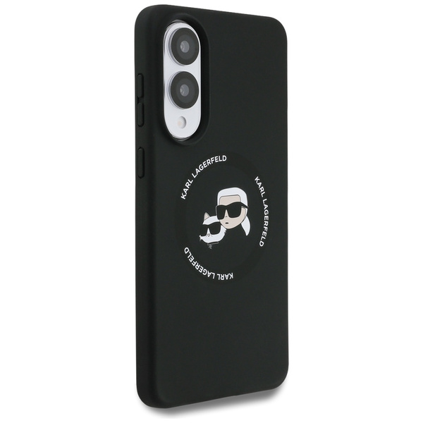 Etui Karl Lagerfeld Silicone Double      Heads And Circle MagSafe do Samsung Galaxy S25 Edge czarny