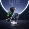 Ładowarka Ugreen W702 indukcyjna 3w1 z MagSafe / Qi2 i portem USB-C na telefon / słuchawki - czarna