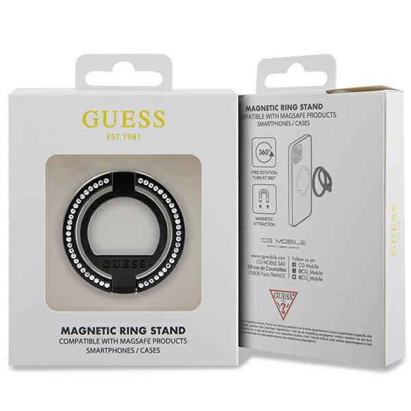 Guess MagSafe Ring stand GUMRSALDGKczarny/black Rhinestone