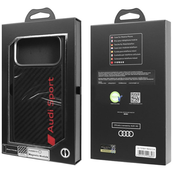 Etui Audi R8 Carbon Fiber MagSafe do     iPhone 17 Pro Max czarny