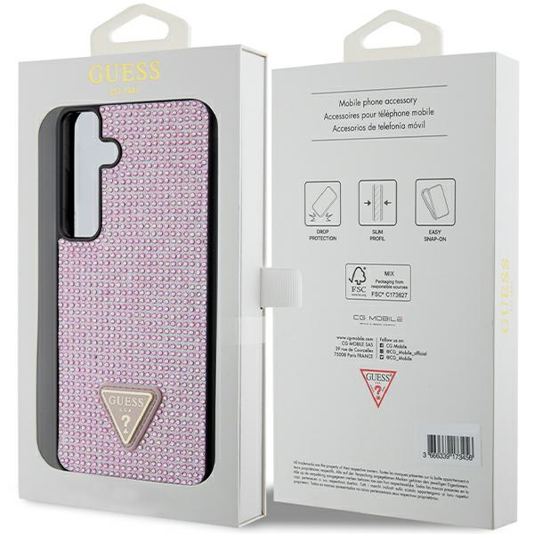 Guess GUHCS24MHDGPPP S24+ S926 różowy/pink hardcase Rhinestone Triangle