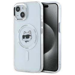 Karl Lagerfeld KLHMP15SHLSCHH iPhone 15   6.1" biały/white hardcase IML Metal Choupette Head MagSafe