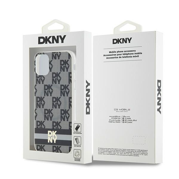DKNY DKHMN61HCPTSK iPhone 11 / Xr6.1" czarny/black hardcase IML Checkered Mono Pattern & Printed Stripes MagSafe