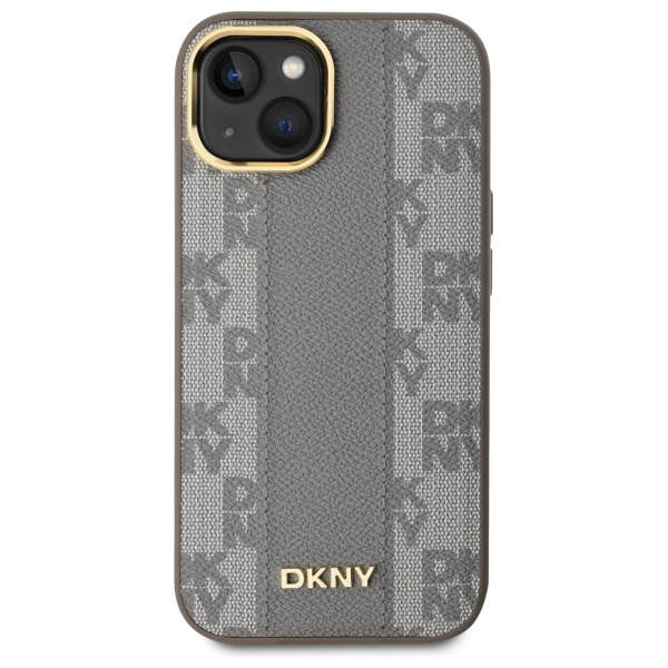 DKNY DKHMP15MPCPVSLE iPhone 15 Plus6.7" beżowy/beige hardcase Leather Checkered Mono Pattern MagSafe