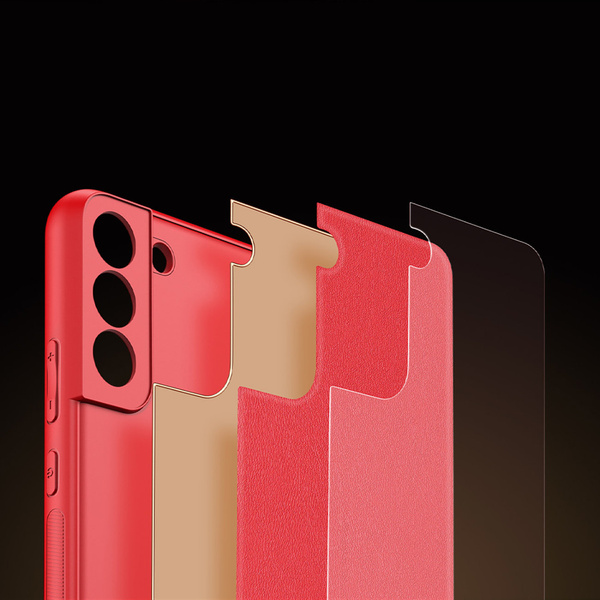 Dux Ducis Yolo eleganckie etui pokrowiec ze skóry ekologicznej Samsung Galaxy S22 czerwony