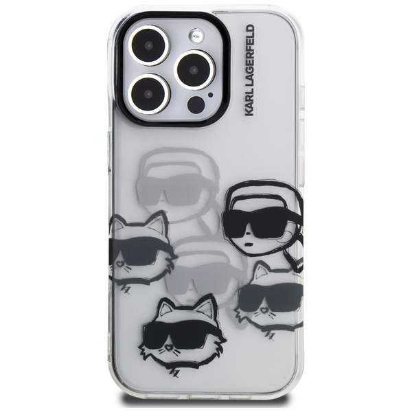 Etui Karl Lagerfeld IML Multi K&C Head   Pattern do iPhone 16 Pro Max przezroczysty