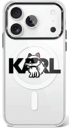 Etui Karl Lagerfeld IML Choupette Sketch Logo MagSafe do iPhone 17 Pro przezroczysty