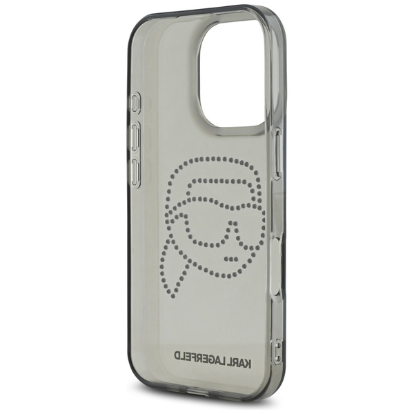 Etui Karl Lagerfeld IML Rhinestones Karl  Head do iPhone 16 Pro czarny