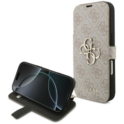 Etui Guess Book 4G Metal Logo do iPhone  17 Pro różowy