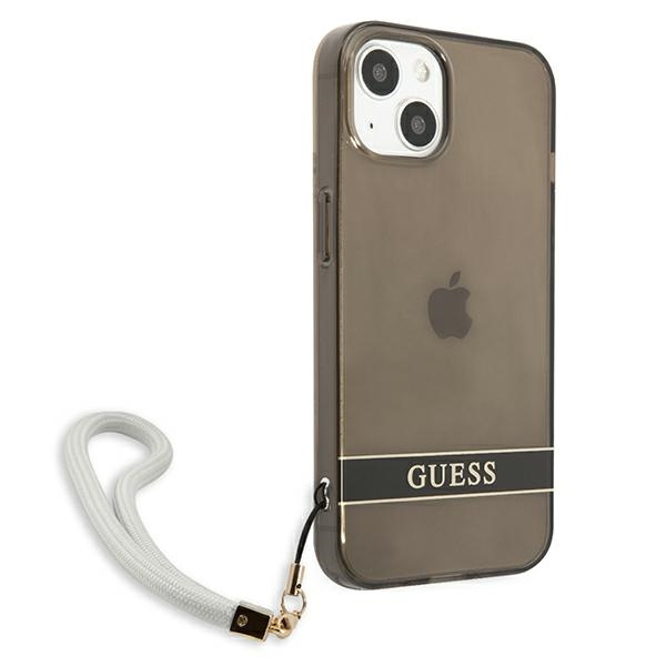 Guess GUHCP13SHTSGSK iPhone 13 mini 5,4" czarny/black hardcase Translucent Strap
