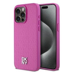 DKNY DKHMP15XPSHRPSP iPhone 15 Pro Max6.7" różowy/pink hardcase Leather Monogram Pattern Metal Logo MagSafe