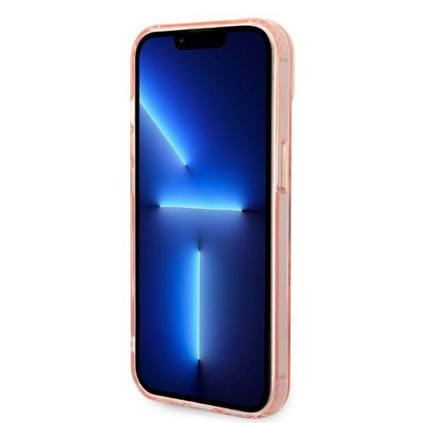 Guess GUHMP14MHTCMP iPhone 14 Plus / 15 Plus 6.7" różowy/pink hard case Gold Outline Translucent MagSafe