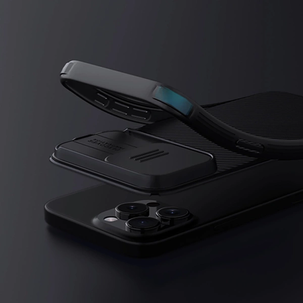 Nillkin CamShield Pro Case for iPhone 16 Pro Max with camera cover - black