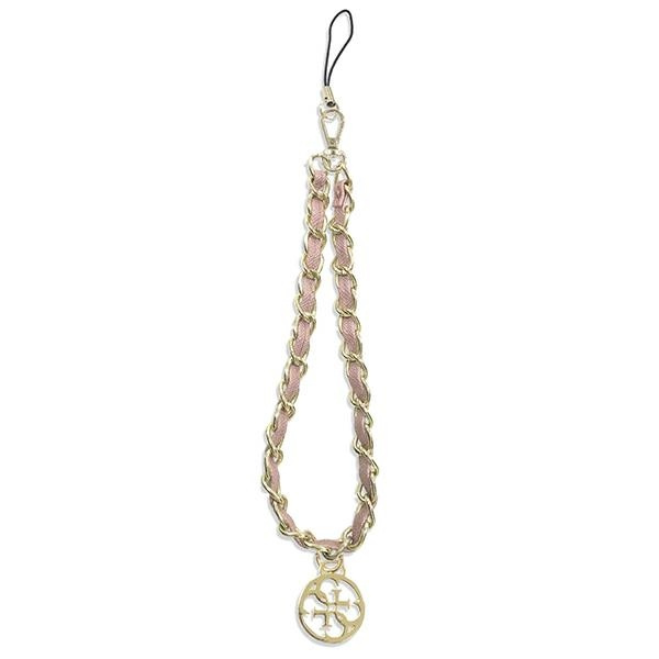 Guess zawieszka GUSTSAS4P Phone Strapróżowy/pink Chain Metal 4G Charm