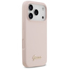 Etui Guess Silicone Script Metal Logo    MagSafe do iPhone 17 Pro różowy