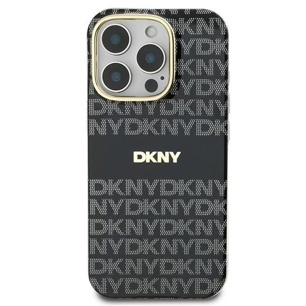 DKNY DKHMP16LHRHSEK iPhone 16 Pro6.3" czarny/black hardcase Repeat Texture Pattern With Stripe