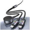 Kabel USAMS Huan Series SJ754 72W USB-C  do USB-C + USB-C + ładowarka bezprzewodowa do zegarka tarnish